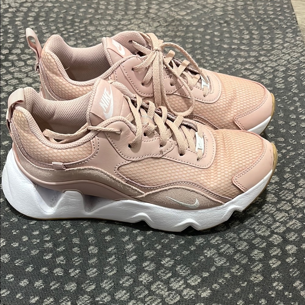 Nike Pink and White Sneakers with Cushioned Midsole